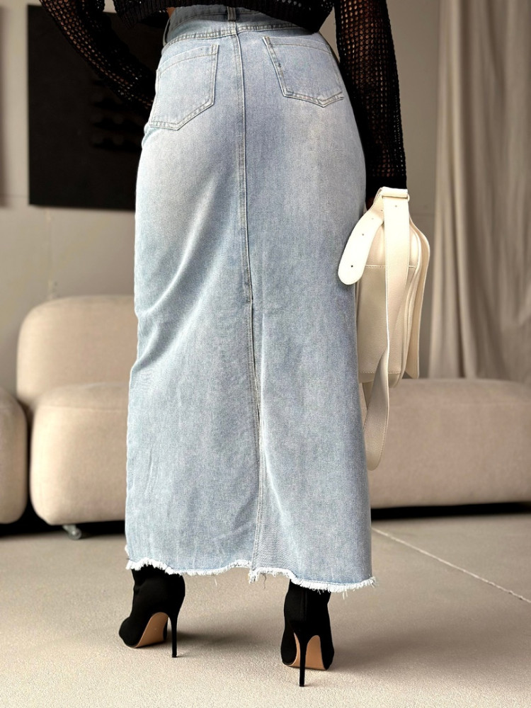 Джинсовая юбка голубая купить в Интернет-магазине Садовод База - цена 1500 руб Садовод интернет-каталог