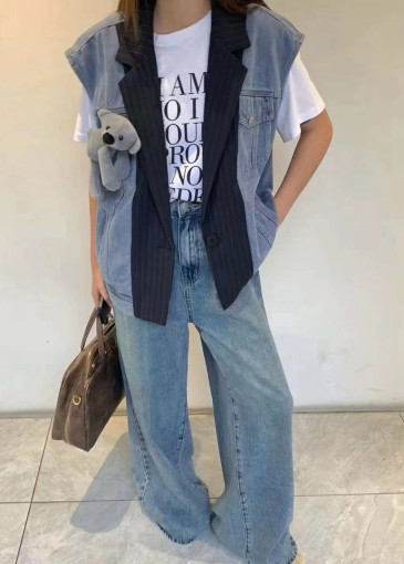 Стильный жилет, джинсовый на пуговице САДОВОД официальный интернет-каталог