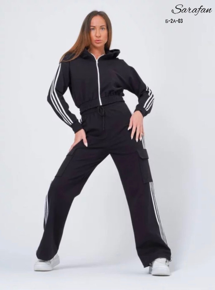 Спортивный женский костюм черный купить в Интернет-магазине Садовод База - цена 1800 руб Садовод интернет-каталог