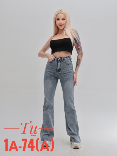 Женские джинсы с высокой посадкой клеш большие размера САДОВОД официальный интернет-каталог
