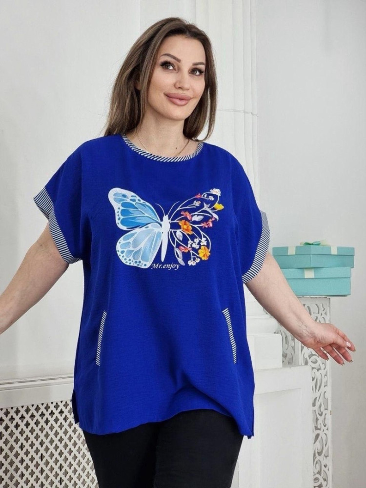 блузка синяя купить в Интернет-магазине Садовод База - цена 600 руб Садовод интернет-каталог