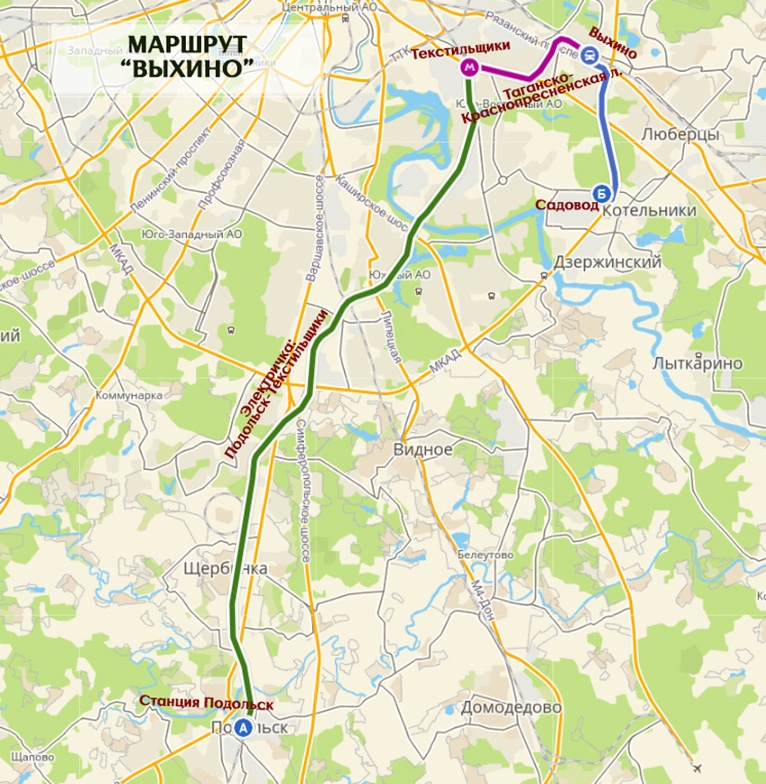 Карта станция подольск