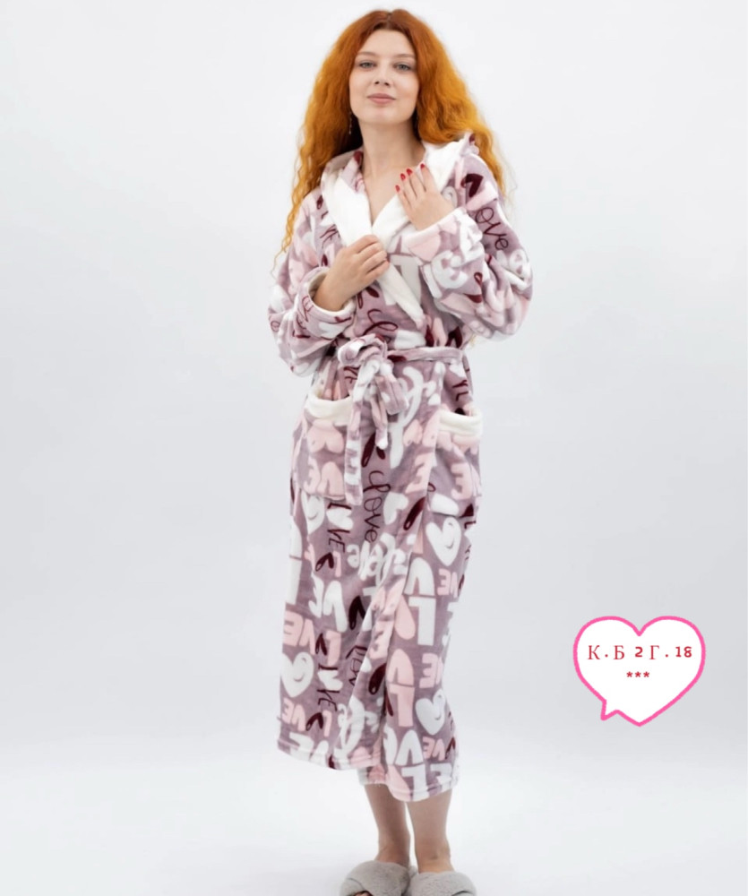 Халат розовый