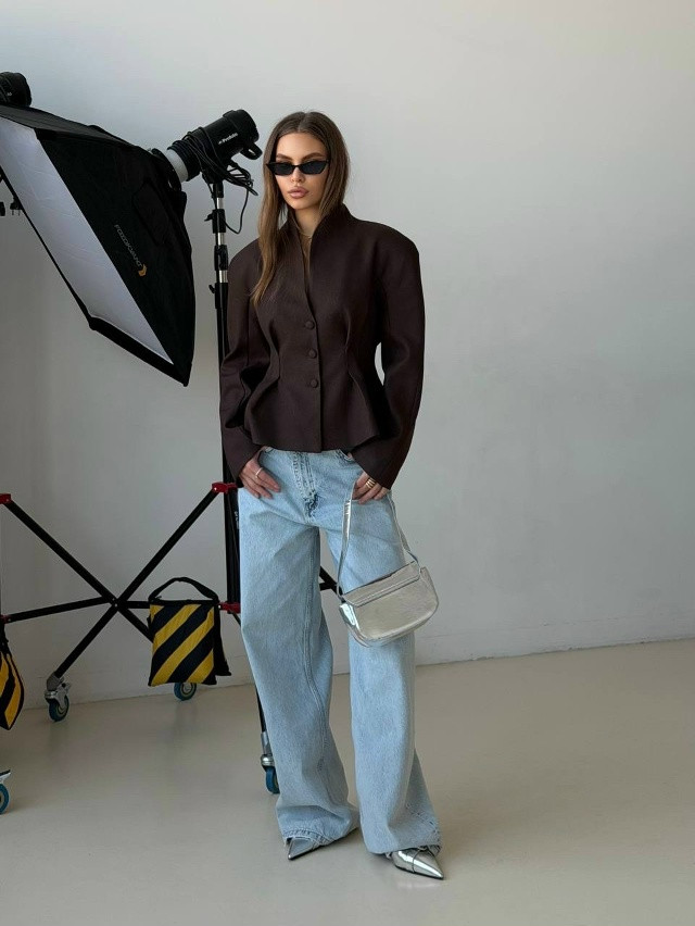 Женский пиджак коричневый купить в Интернет-магазине Садовод База - цена 2400 руб Садовод интернет-каталог