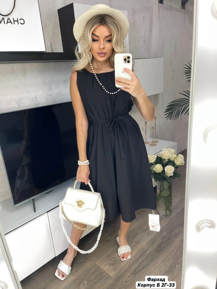 Женское однотонное деловое летнее платье на каждый день,с поясом купить в Интернет-магазине Садовод База - цена 850 руб Садовод интернет-каталог