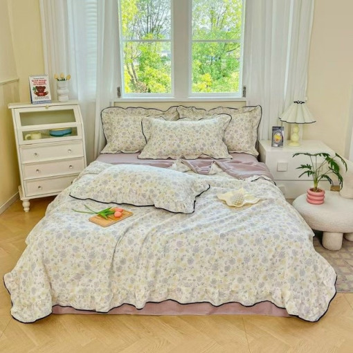 Комплект постельного белья с готовым одеялом из жатой ткани САДОВОД официальный интернет-каталог