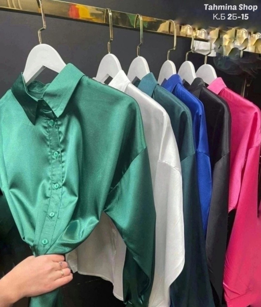 Женская рубашка изумрудная купить в Интернет-магазине Садовод База - цена 550 руб Садовод интернет-каталог