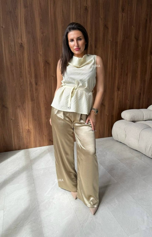 Женские брюки золотистые