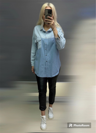 Рубашка джинсовка, легкая . На кнопках САДОВОД официальный интернет-каталог