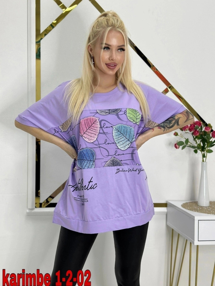 Женская футболка фиолетовая купить в Интернет-магазине Садовод База - цена 299 руб Садовод интернет-каталог