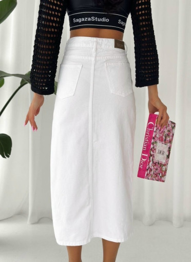 💕Джинсовая Юбка с вырезом САДОВОД официальный интернет-каталог