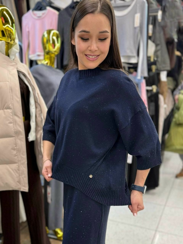 Женский костюм темно-синий купить в Интернет-магазине Садовод База - цена 2200 руб Садовод интернет-каталог