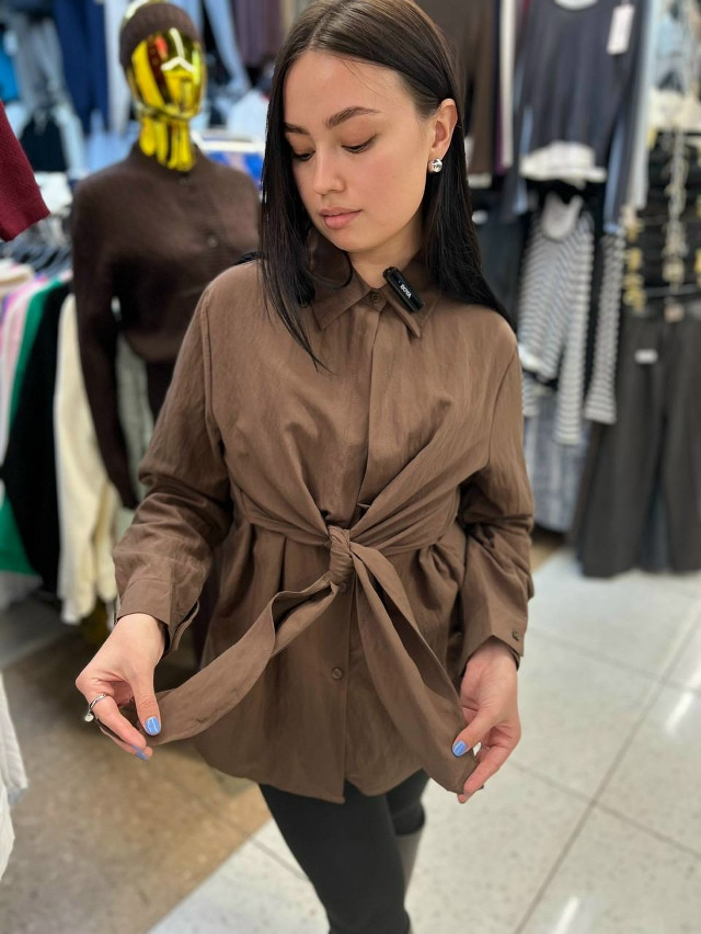 Женская рубашка коричневая купить в Интернет-магазине Садовод База - цена 1200 руб Садовод интернет-каталог