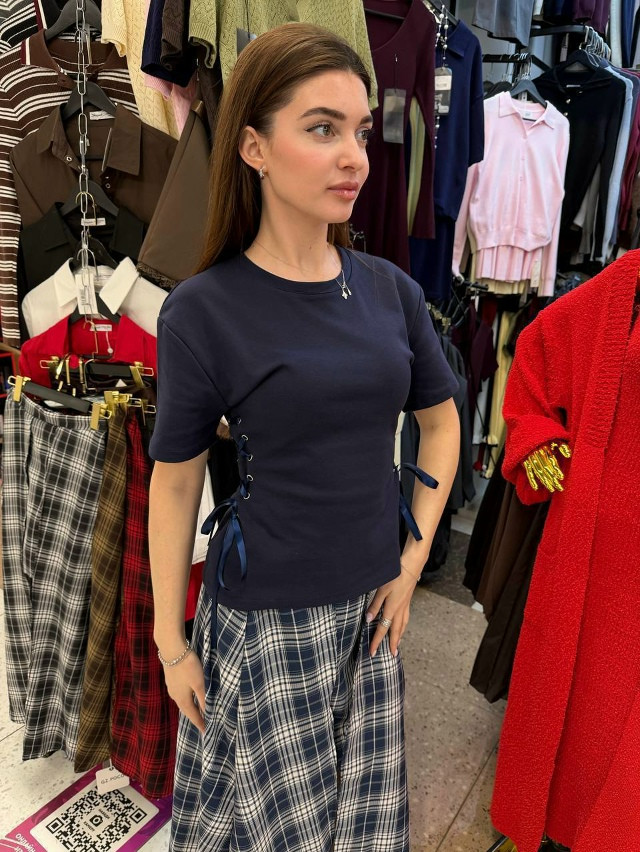 Женская футболка синяя купить в Интернет-магазине Садовод База - цена 1000 руб Садовод интернет-каталог