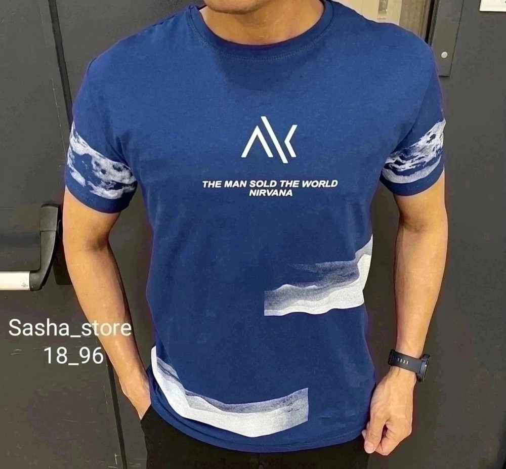 Мужская футболка синяя купить в Интернет-магазине Садовод База - цена 300 руб Садовод интернет-каталог