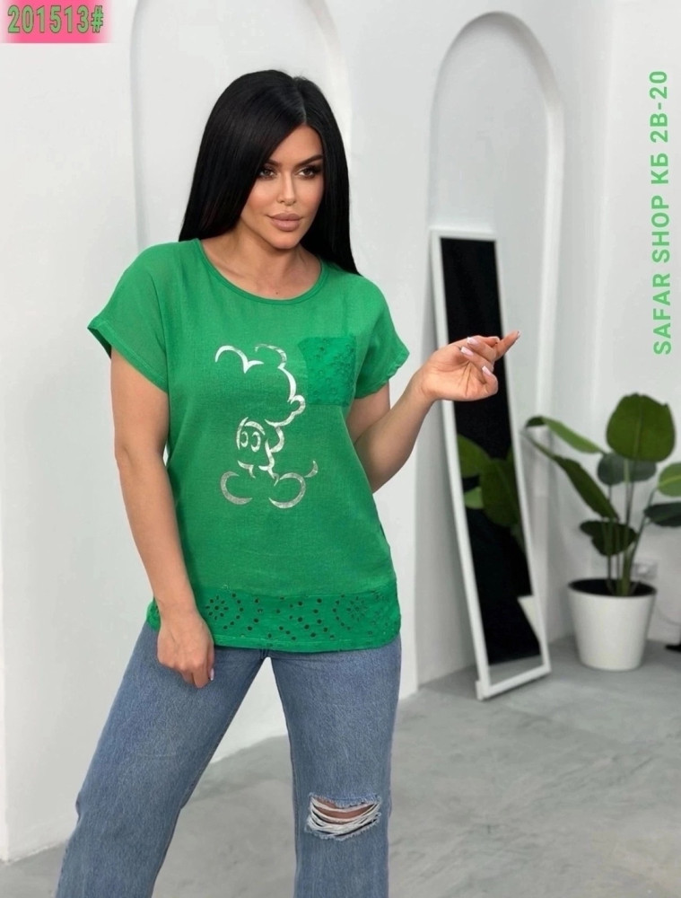 Женская футболка зеленая купить в Интернет-магазине Садовод База - цена 650 руб Садовод интернет-каталог