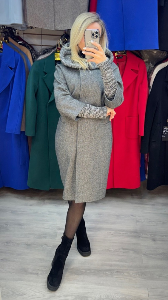 Женское пальто серое купить в Интернет-магазине Садовод База - цена 3900 руб Садовод интернет-каталог