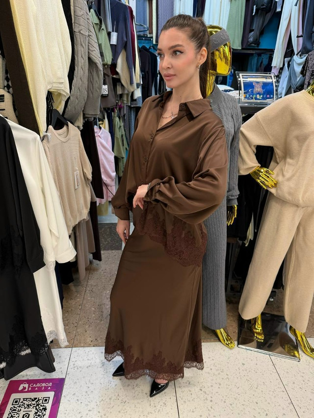 Женский костюм коричневый купить в Интернет-магазине Садовод База - цена 2100 руб Садовод интернет-каталог
