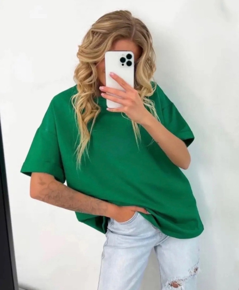Женская футболка зеленая купить в Интернет-магазине Садовод База - цена 150 руб Садовод интернет-каталог