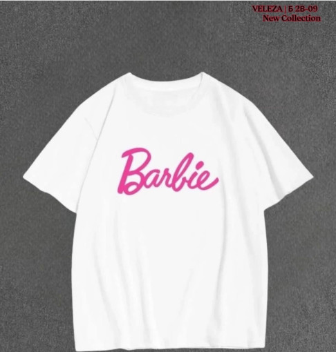 Трендовая футболка в двух актуальных  расцветках с надписью “Barbie” САДОВОД официальный интернет-каталог
