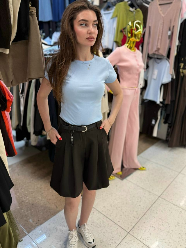 Женская футболка голубая