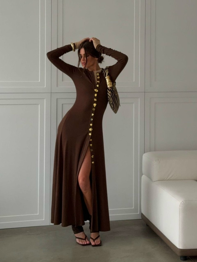 Платье коричневое купить в Интернет-магазине Садовод База - цена 3600 руб Садовод интернет-каталог