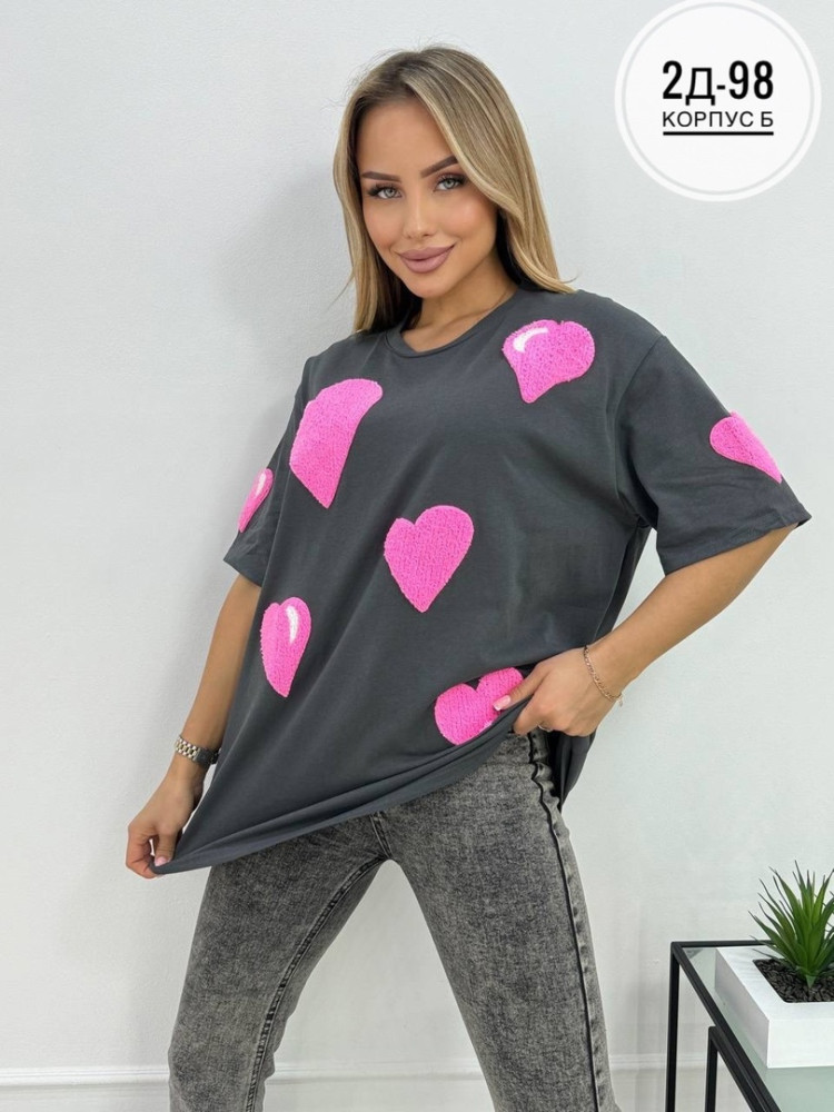 Женская футболка темно-серая купить в Интернет-магазине Садовод База - цена 800 руб Садовод интернет-каталог