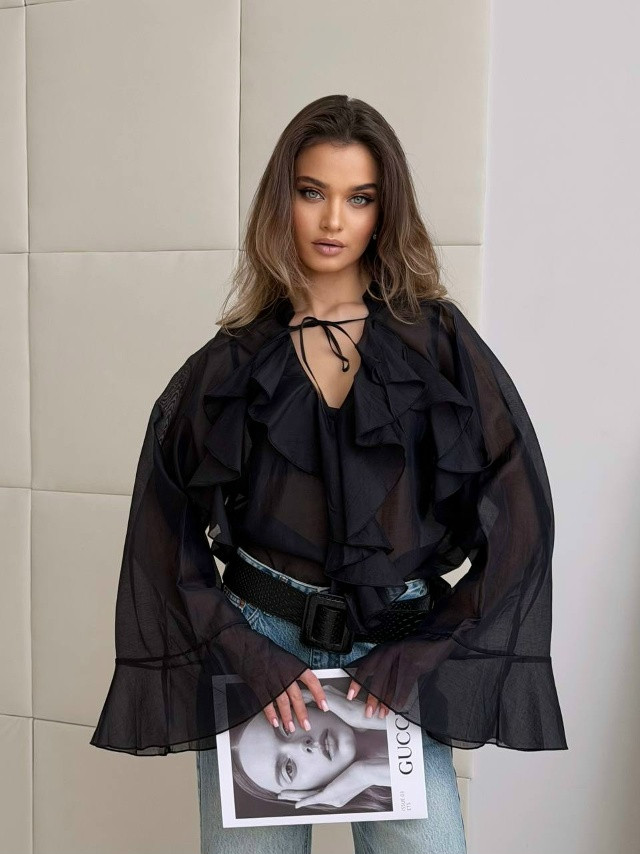 Блузка черная купить в Интернет-магазине Садовод База - цена 1500 руб Садовод интернет-каталог