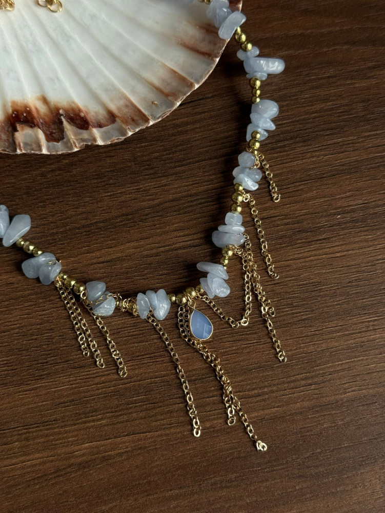 🫐Колье с голубым кварцем купить в Интернет-магазине Садовод База - цена 200 руб Садовод интернет-каталог