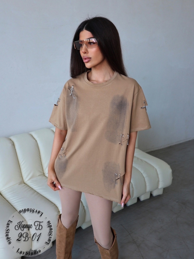 Женская футболка коричневая купить в Интернет-магазине Садовод База - цена 900 руб Садовод интернет-каталог