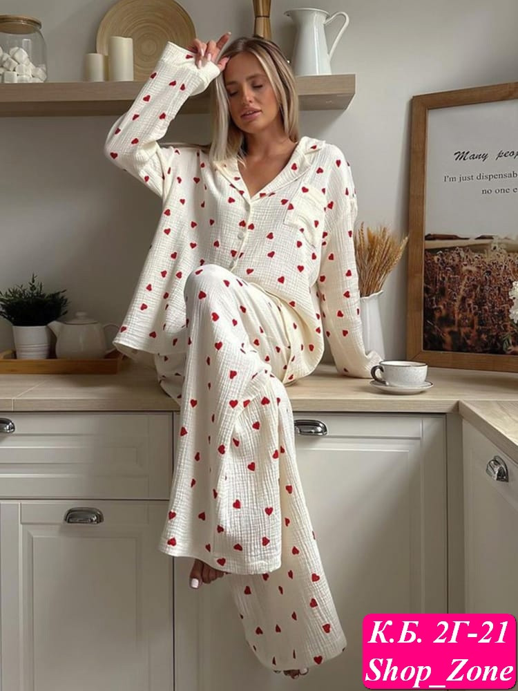 Пижама из натурального муслина купить в Интернет-магазине Садовод База - цена 1100 руб Садовод интернет-каталог