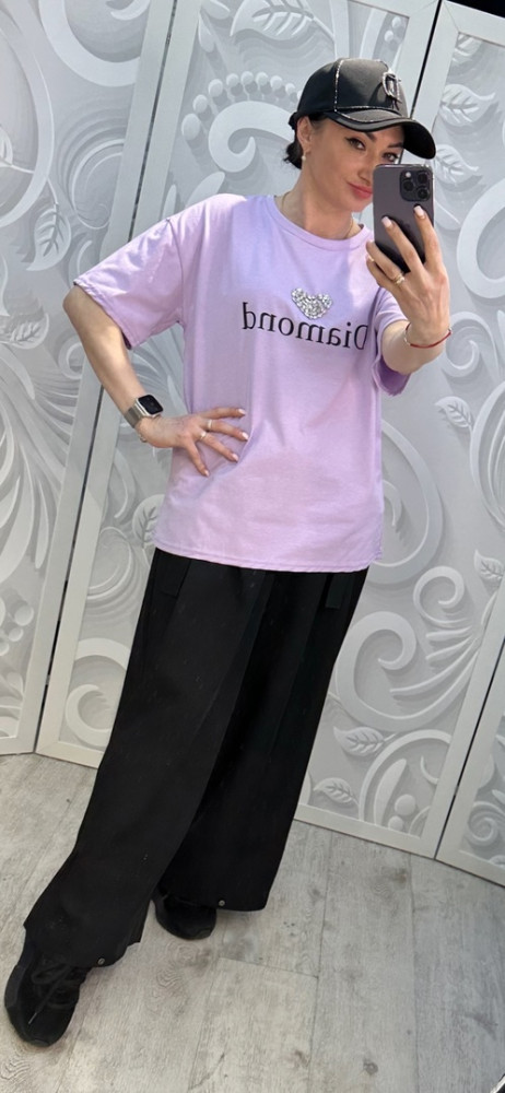 Женская футболка фиолетовая купить в Интернет-магазине Садовод База - цена 1500 руб Садовод интернет-каталог