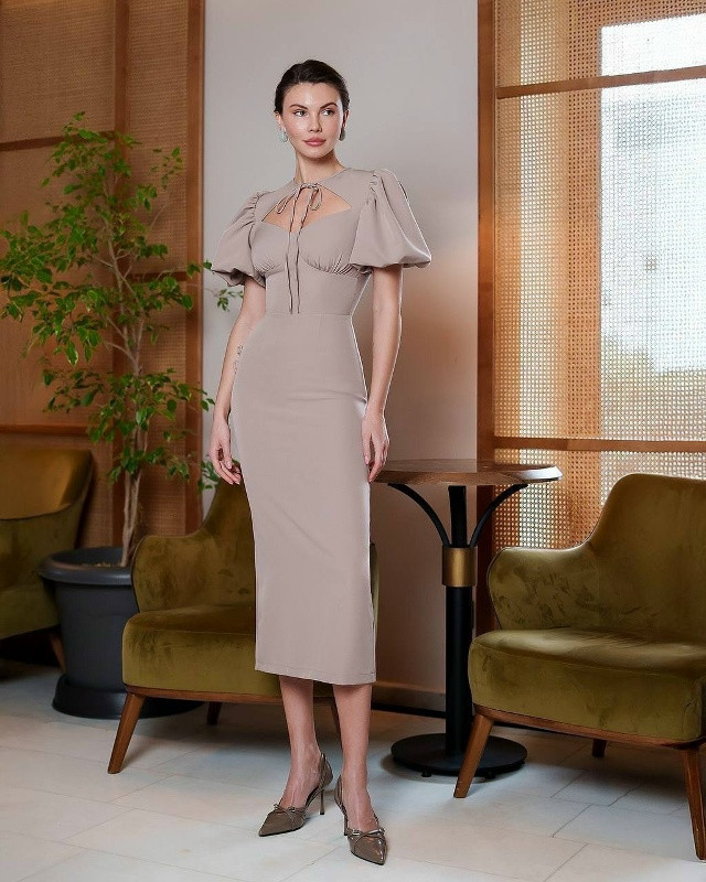 Платье бежевое купить в Интернет-магазине Садовод База - цена 1000 руб Садовод интернет-каталог