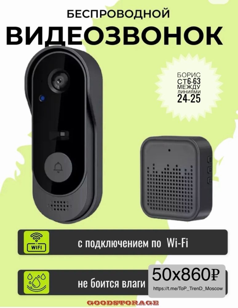 Беспроводной видеозвонок на дверь с функцией Wi-Fi купить в Интернет-магазине Садовод База - цена 860 руб Садовод интернет-каталог