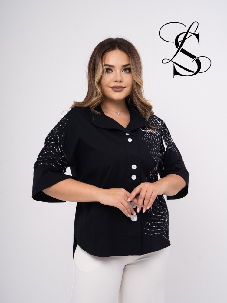 Женская рубашка черная купить в Интернет-магазине Садовод База - цена 2500 руб Садовод интернет-каталог