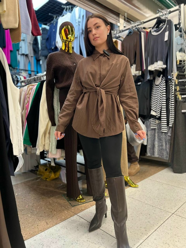 Женская рубашка коричневая купить в Интернет-магазине Садовод База - цена 1200 руб Садовод интернет-каталог