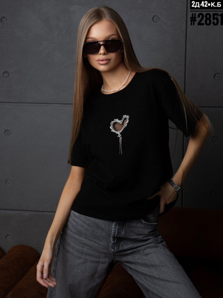 Женская футболка черная купить в Интернет-магазине Садовод База - цена 950 руб Садовод интернет-каталог