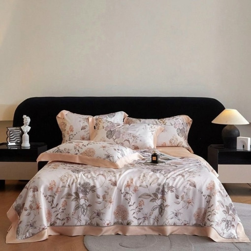 Комплект постельного белья тенсель с мережко с  готовым одеялом САДОВОД официальный интернет-каталог