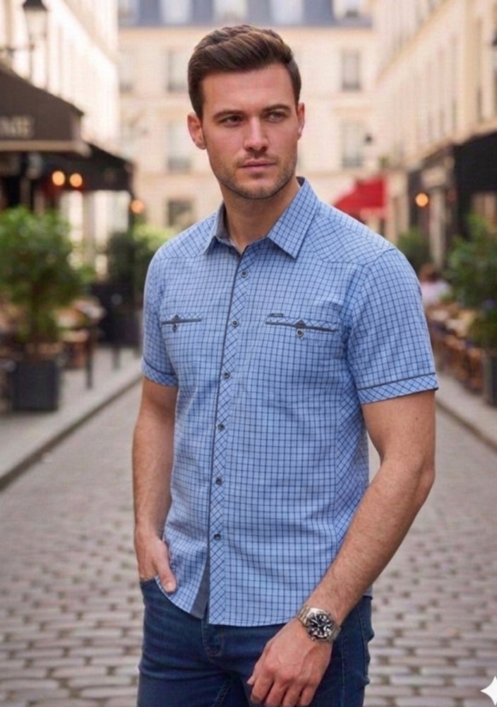 Мужская рубашка голубая купить в Интернет-магазине Садовод База - цена 500 руб Садовод интернет-каталог