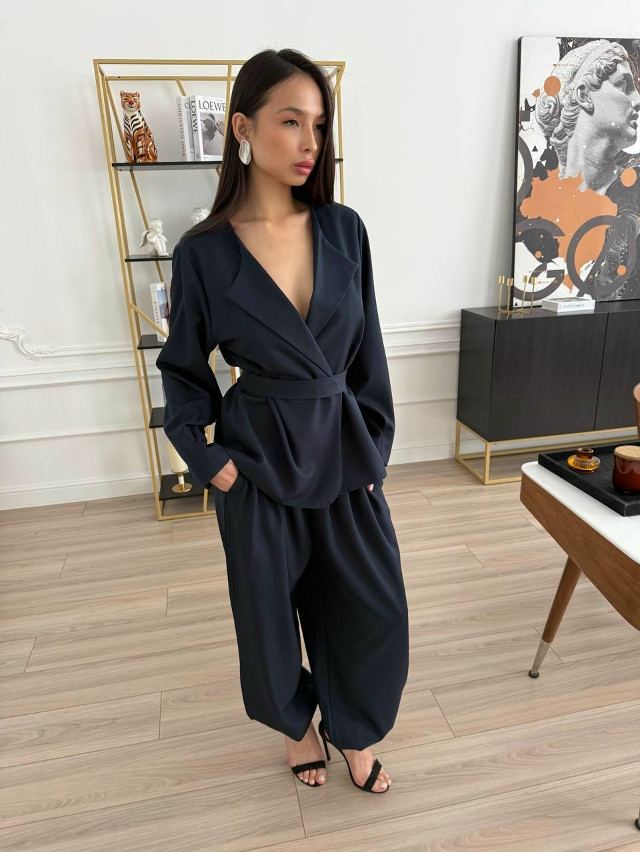 Женский костюм синий купить в Интернет-магазине Садовод База - цена 2400 руб Садовод интернет-каталог