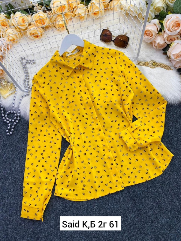 Женская рубашка желтая купить в Интернет-магазине Садовод База - цена 450 руб Садовод интернет-каталог