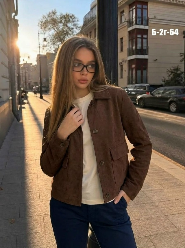 Женская замшевая куртка на пуговицах с отложным воротником купить в Интернет-магазине Садовод База - цена 1200 руб Садовод интернет-каталог
