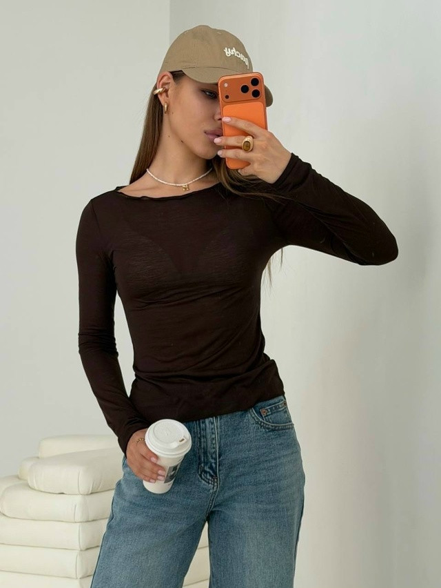 Лонгслив коричневый купить в Интернет-магазине Садовод База - цена 1100 руб Садовод интернет-каталог