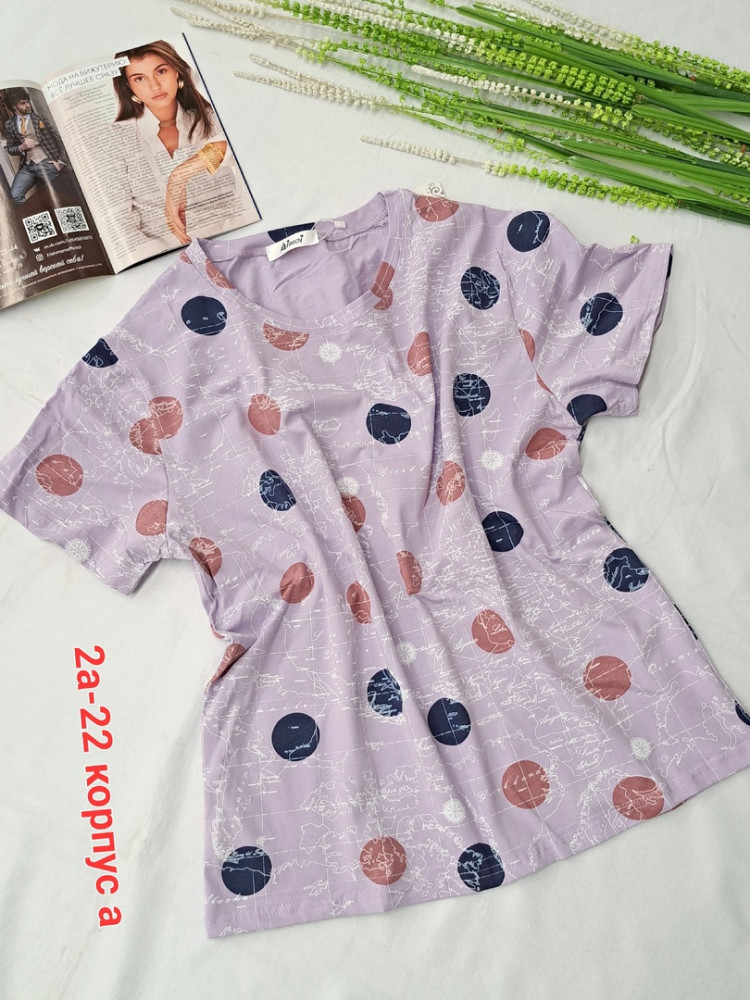 Женская футболка фиолетовая купить в Интернет-магазине Садовод База - цена 350 руб Садовод интернет-каталог