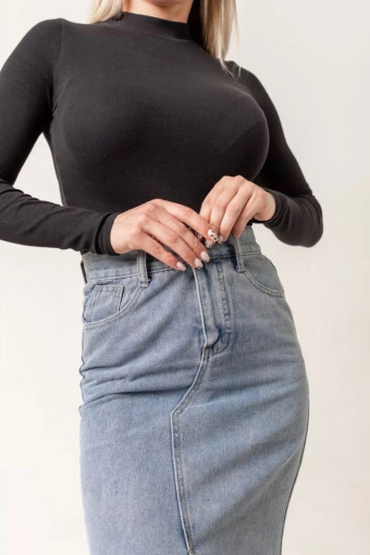 🎀Юбка джинсовая с разрезом спереди🎀 САДОВОД официальный интернет-каталог