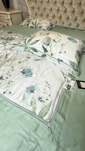 Комплект постельного белья тенсель с мережко с  готовым одеялом САДОВОД официальный интернет-каталог