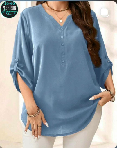 Женская блузка свободного кроя с V-образным вырезом САДОВОД официальный интернет-каталог