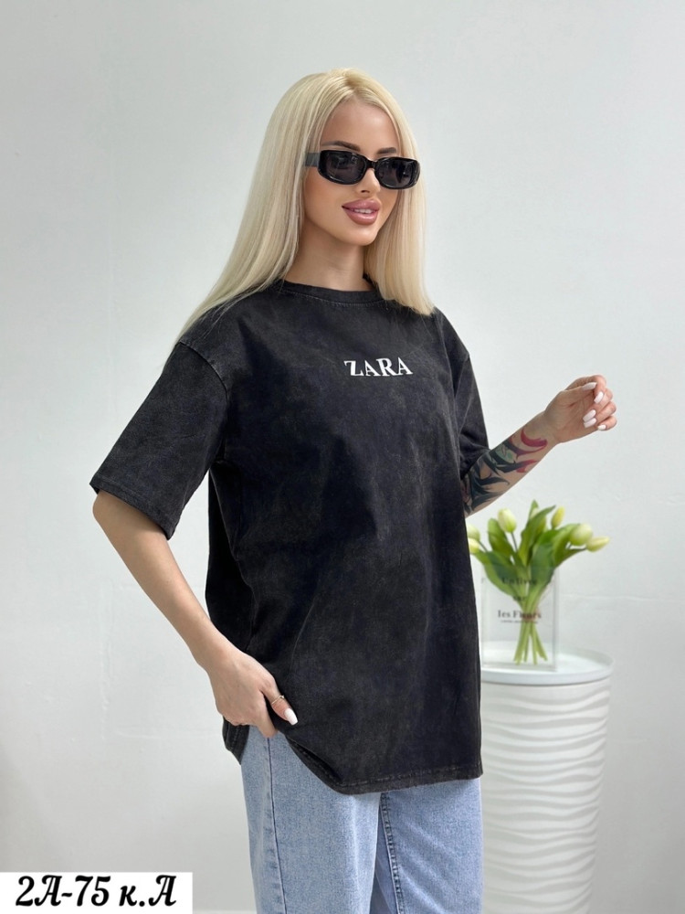 Футболка варёнка принт Zara купить в Интернет-магазине Садовод База - цена 600 руб Садовод интернет-каталог