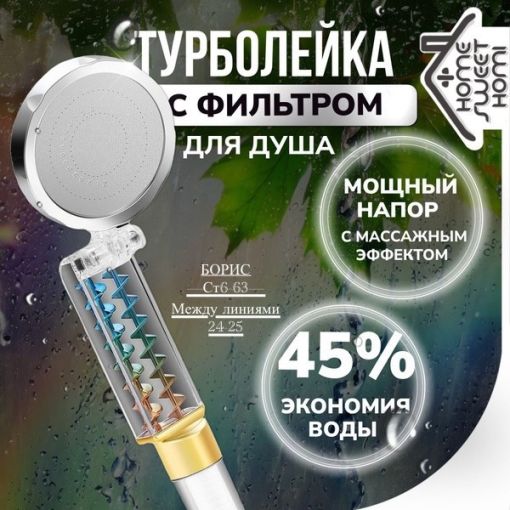 Лейка для душа торнадо с вентилятором и фильтром OutinLight🔻 САДОВОД официальный интернет-каталог