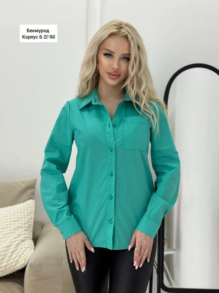 Женская рубашка бирюзовая купить в Интернет-магазине Садовод База - цена 350 руб Садовод интернет-каталог